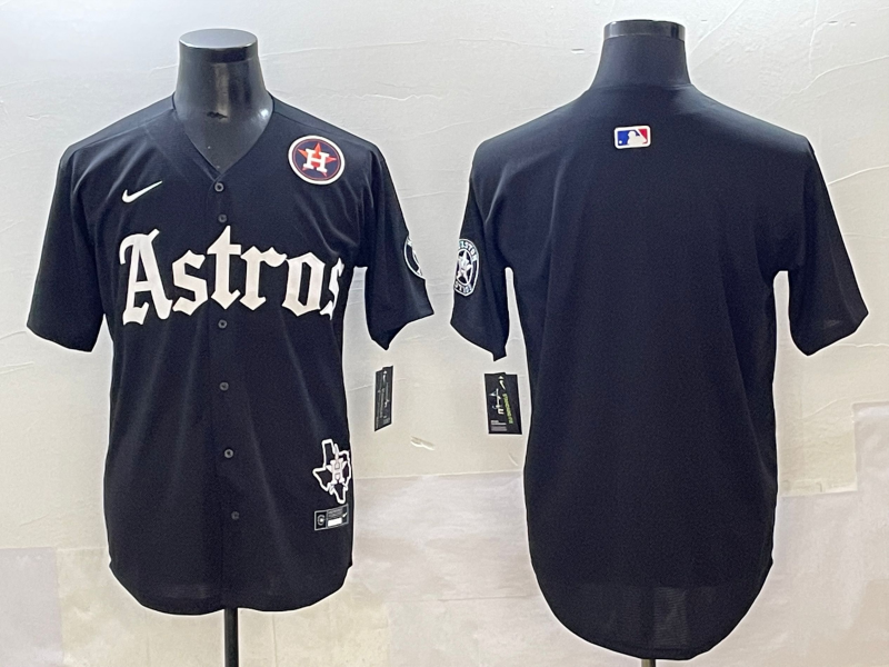 Men Houston Astros blank black MLB Nike 2025 jersey 08->houston astros->MLB Jersey